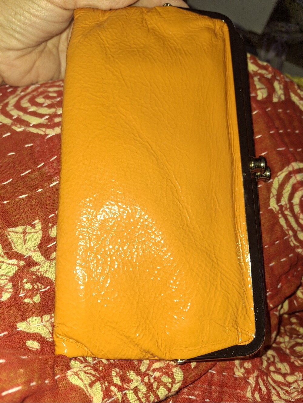 HOBO LAUREN Orange Leather Clasp Wallet - Women Bags